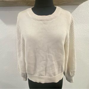 Banana Republic heavy knit petite large cream long sleeve sweater